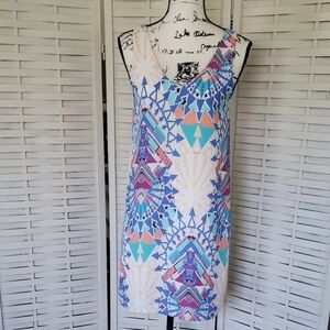 Everly Blue and Purple Scoop Neck Sundress Size S